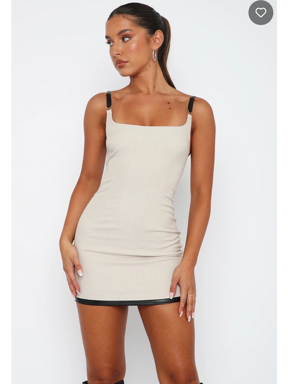 K NWT Brand New Women's White Fox All I Ever Wanted Mini Dress in Oatmeal